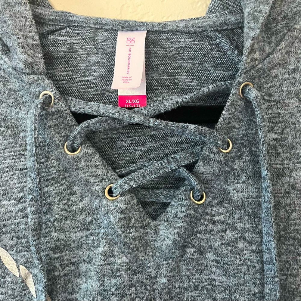 Blue unicorn sweater with hood - Picture 2 of 4